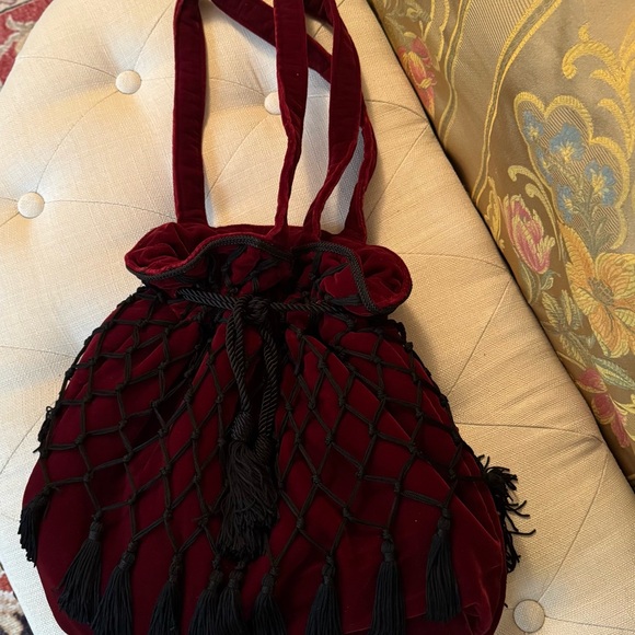 Anne Klein Red Velvet Bag - Picture 7 of 10